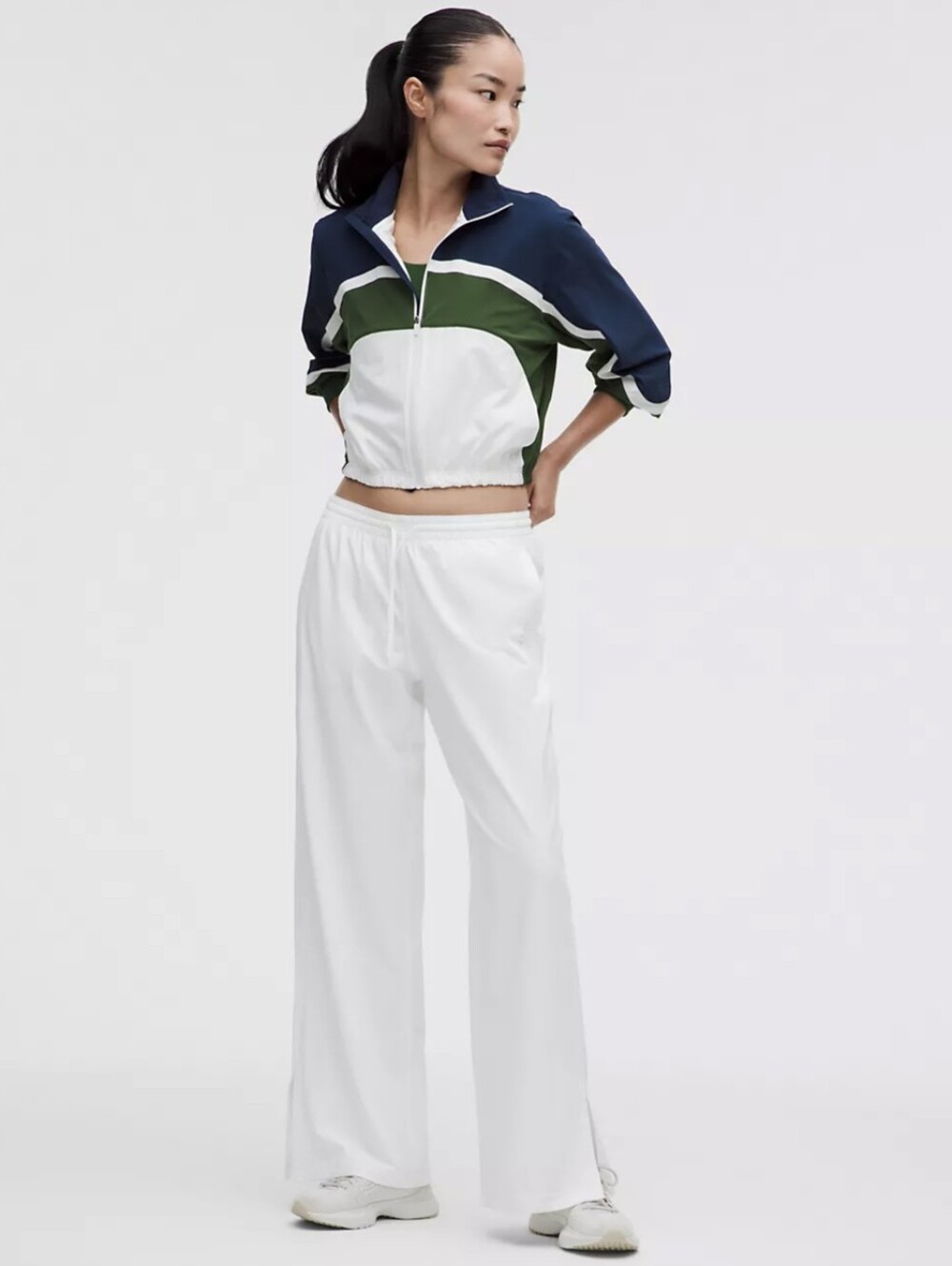 Lululemon Court Rival Wide Leg Track Pant White Athleisure LW5HDSS Size 4